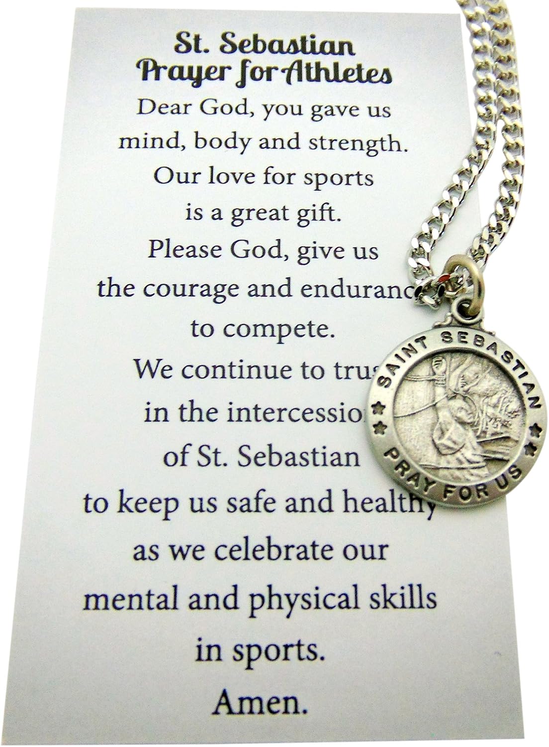 Westman Works Saint Sebastian Pewter Medal Gift Boxed Set with Holy Card Made in The USA