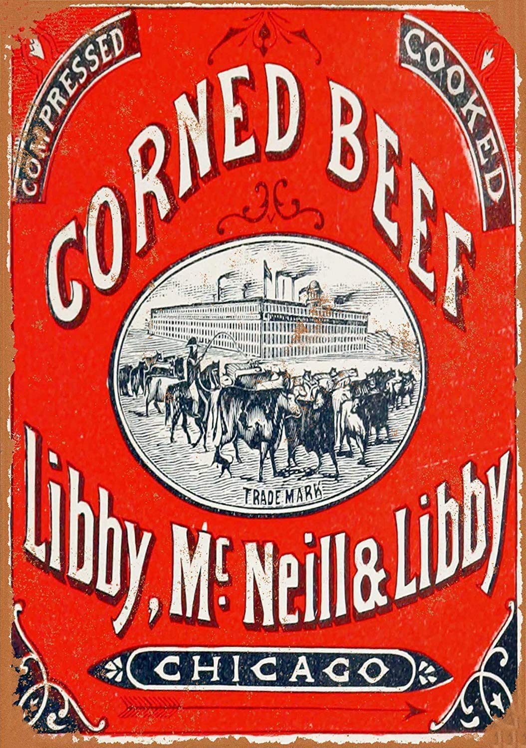 Libby Corned Beef New Metal Tin Sign 8X12 Inches
