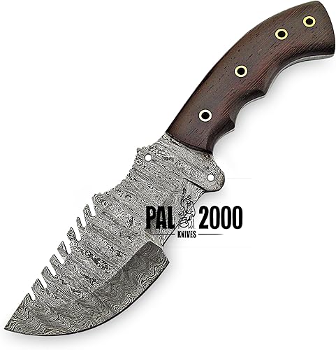 Miniatura 8 de PAL 2000 KNIVES Cuchillo de acero de Damasco hecho a mano de 10 pulgadas con mango de madera rosa con funda 9833