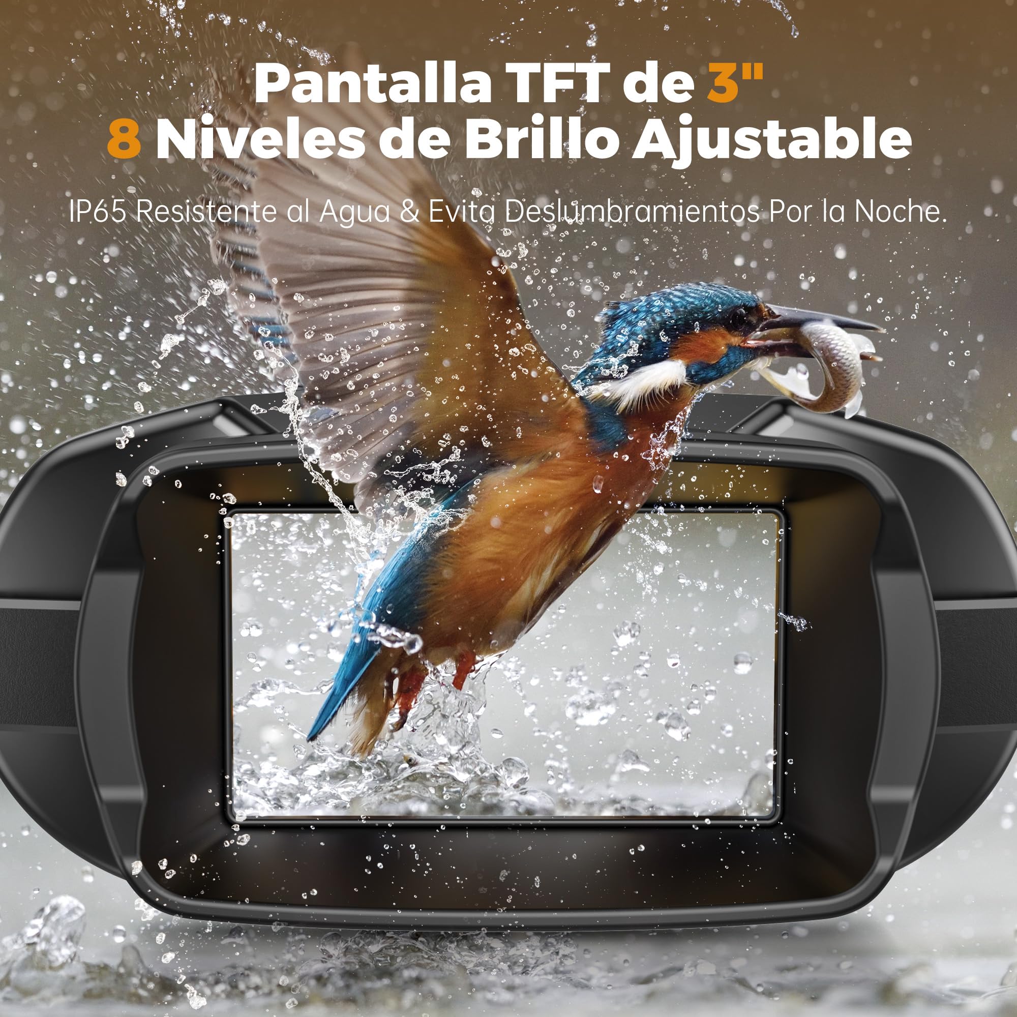 TKWSER Dispositivo de visión Nocturna, 4K, Zoom Digital 8X con Infrarrojos, visión Nocturna, 5000 mAh, Recargable, Distancia Visual de 600 m, Pantalla TFT UHD de 3 Pulgadas, IP65, Resistente al Agua,
