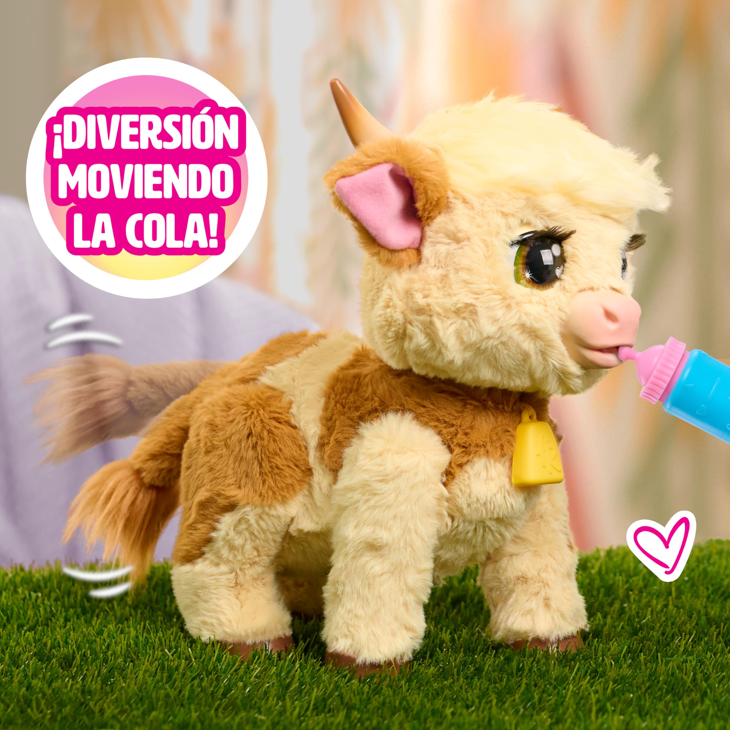 Just Play Juguete Interactivo furReal Maggie la Vaca Que Come y te Sigue, de 27,9 cm, más de 50 Sonidos y reacciones, Animal de Peluche, Juguete para niños a Partir de 4 años