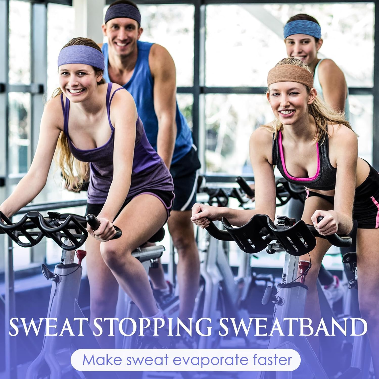 Suhine 18 Pcs Sport Sweatbands Headbands for Men Women Running Workout Headbands Nonslip Sweat Absorbing Sweatband Stretchy Unisex Bandana for Tennis Baseball Football Cycling Yoga