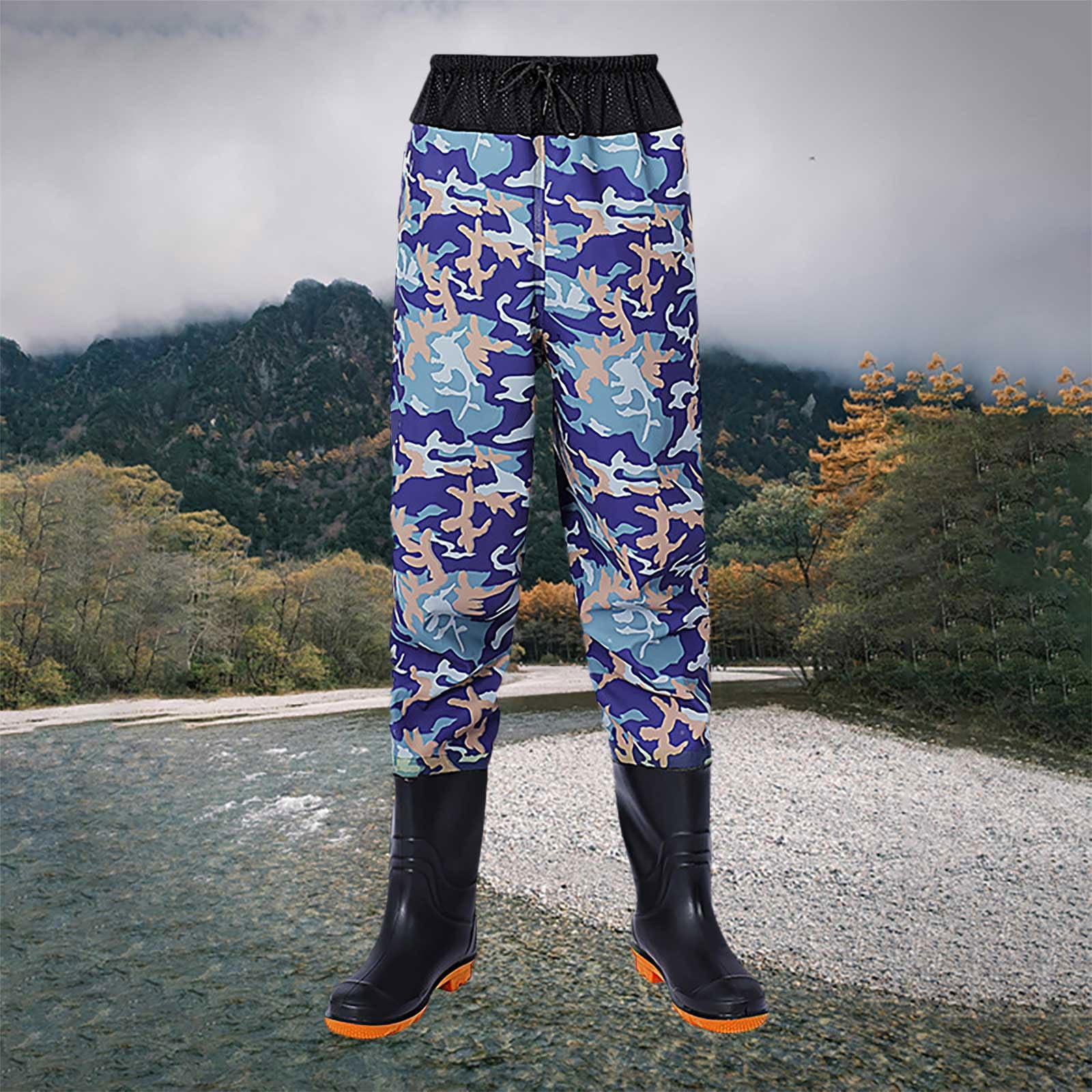 Pantaloni da pesca a mosca, da uomo, con elastico in vita, impermeabili, traspiranti, per pesca a mosca, pesca in mare grosso, tuta leggera da caccia