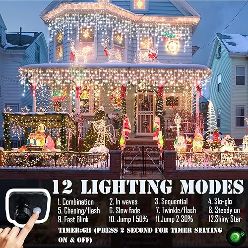 Miniatura 2 de Luces de Navidad de 164 pies para decoración al aire libre, 1512 luces LED, 8 modos de iluminación con temporizador de memoria, luz de Navidad