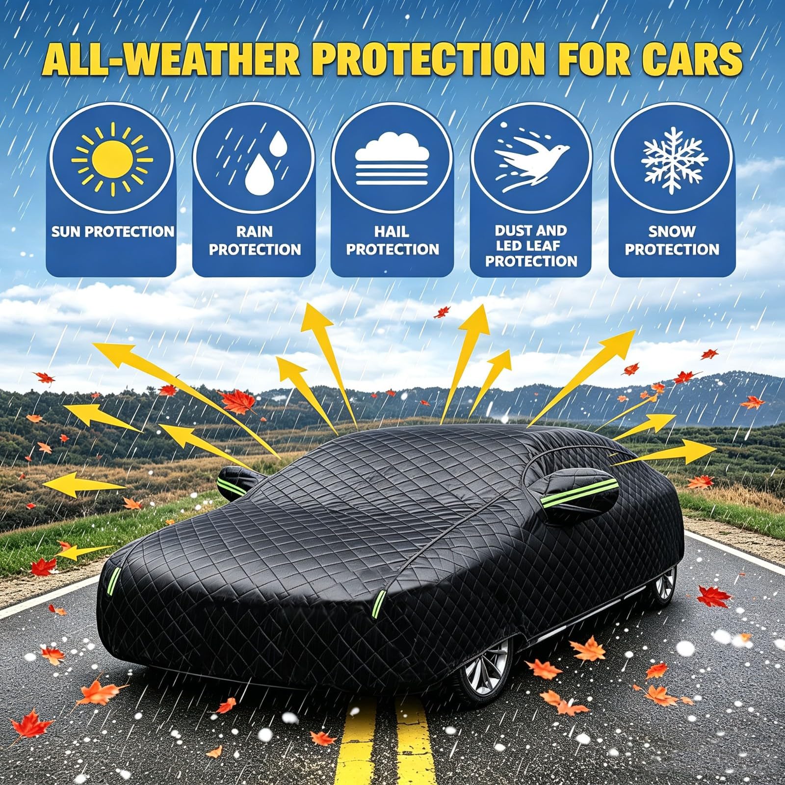 Hagelschutzplane Auto für Caravan 1995-2014 Regendicht, Schneesicher, Hagelsicher, Staubdicht, Kratzfest Und UV-Beständig, Individuell.