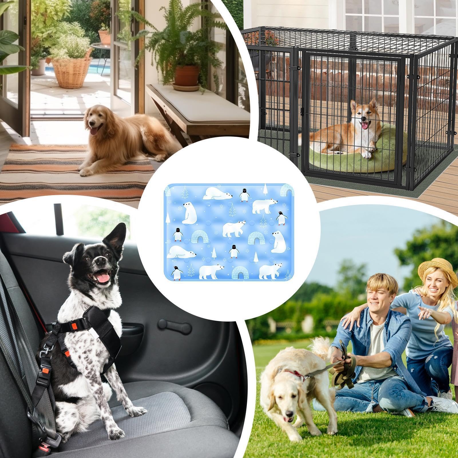 Tappetino rinfrescante per cani, cuscino rinfrescante in gel per gatti estivi | Traspirante Per Gatto E Cane Per Interni Pavimento Divano Gabbia Canile Trasporto Esterno Campeggio Seggiolino Auto