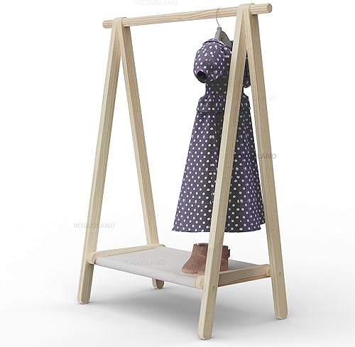 Miniatura 3 de Almacenamiento de ropa, Perchero de ropa para niños, Perchero de ropa para niños con estante de almacenamiento, madera de pino natural (pino)