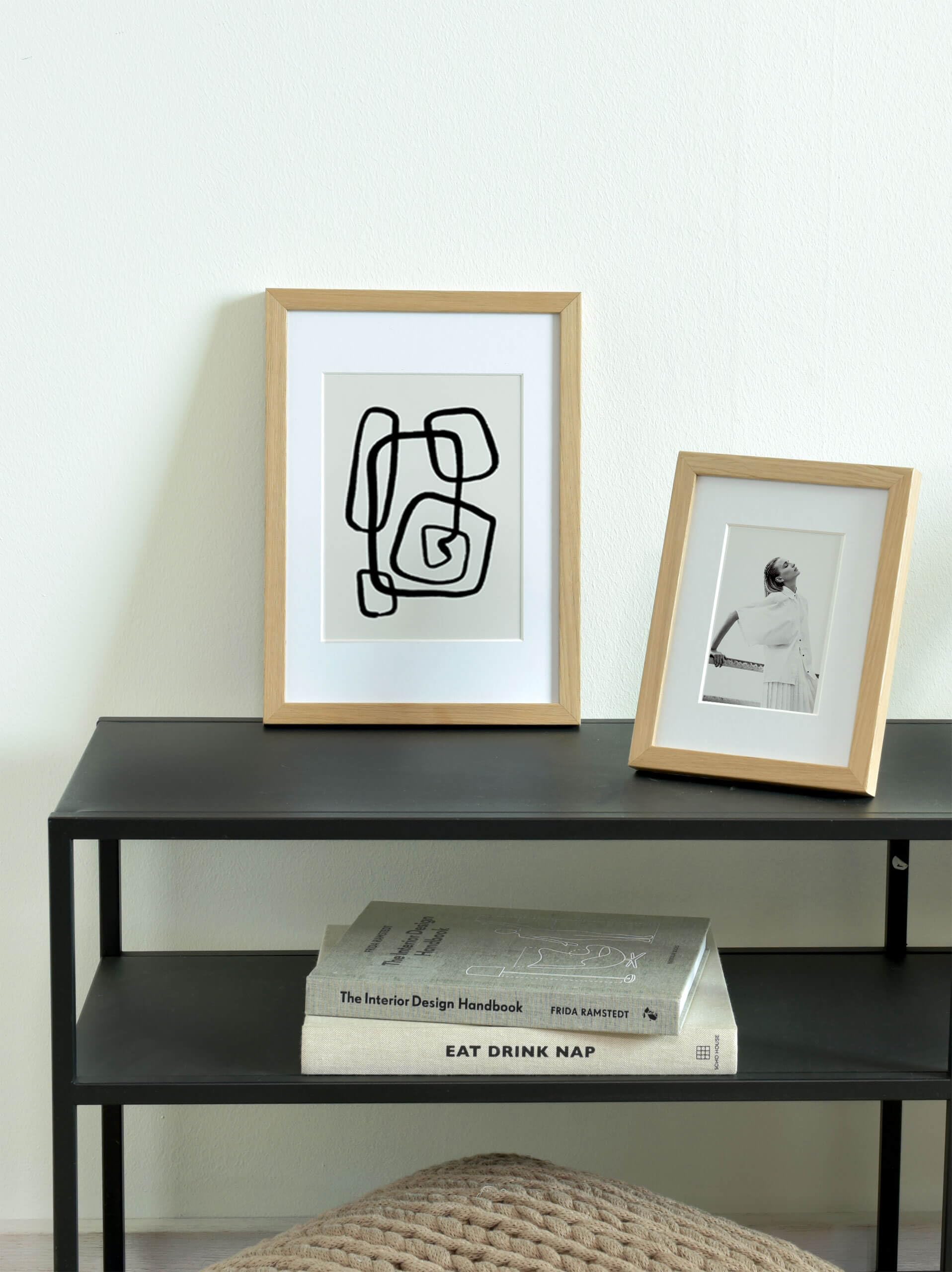 nielsen Bilderrahmen mit Passepartout, 50 x 60 cm, Holz, Eiche, Posterrahmen zum Aufhängen im Hoch- & Querformat, Echtglas, Skava