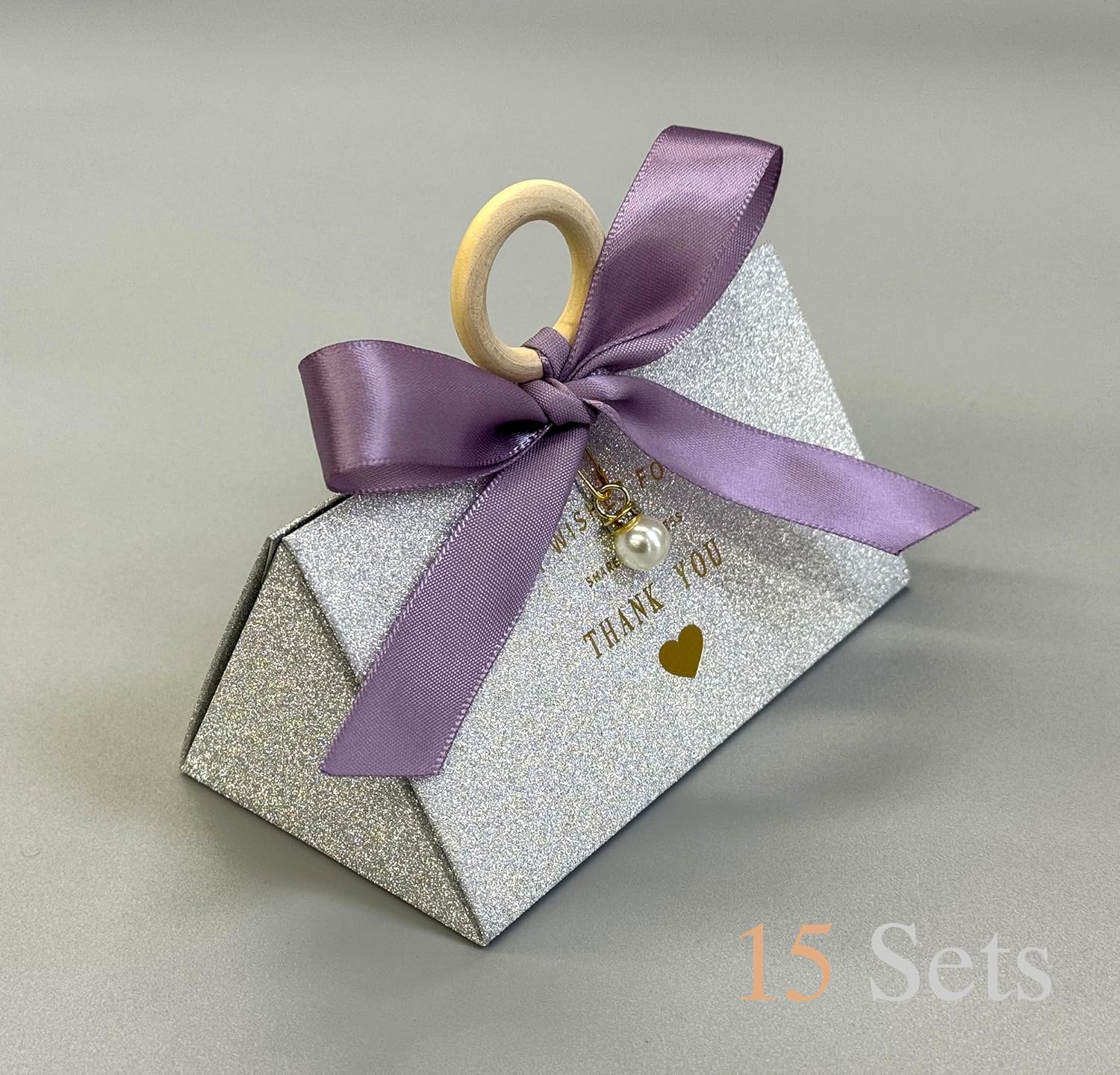 ZJSXINDI 15 Pcs Favor Boxes Gift Wrap Boxes Silver Flash Gift Box 5"x 3" For Party Favor, Weddings, Bridal Showers, Bridesmaids... Gift Wrap Boxes Bulk for Crafting (Purple) - Image 3