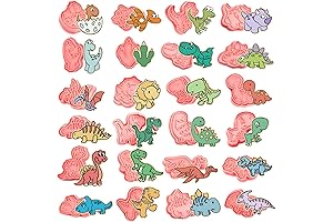 24pcs Dinosaur Cookie Cutters with Plunger Stamps
