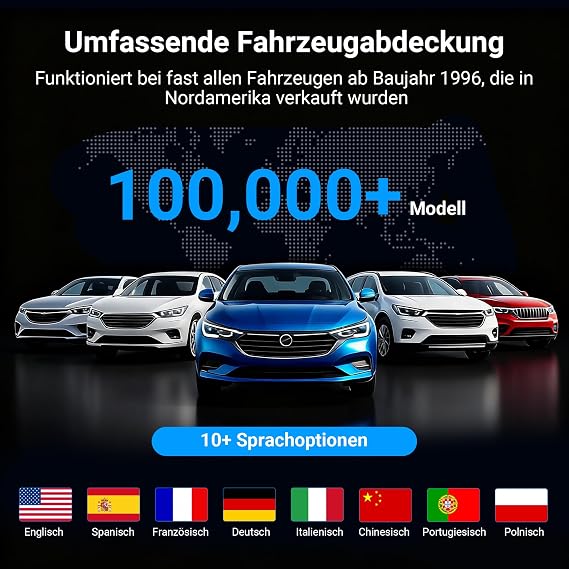 GOOLOO DEEPSCAN DS100 OBD2 Diagnosegerät Bluetooth Vollsystem-Diagnosegerät mit Auto-Codeleser 6+ Hot Reset(Öl/Throttle/EPB/TPMS/BMS/DPF) Reparatur-Guide Motor-Check für iOS/Android