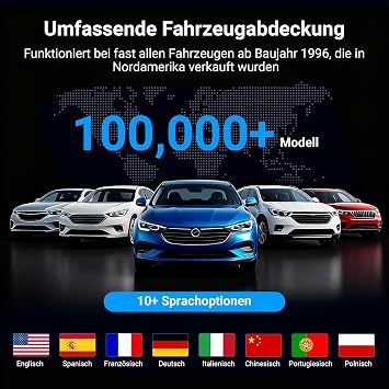 GOOLOO DEEPSCAN DS100 OBD2 Diagnosegerät Bluetooth Vollsystem-Diagnosegerät mit Auto-Codeleser 6+ Hot Reset(Öl/Throttle/EPB/TPMS/BMS/DPF) Reparatur-Guide Motor-Check für iOS/Android