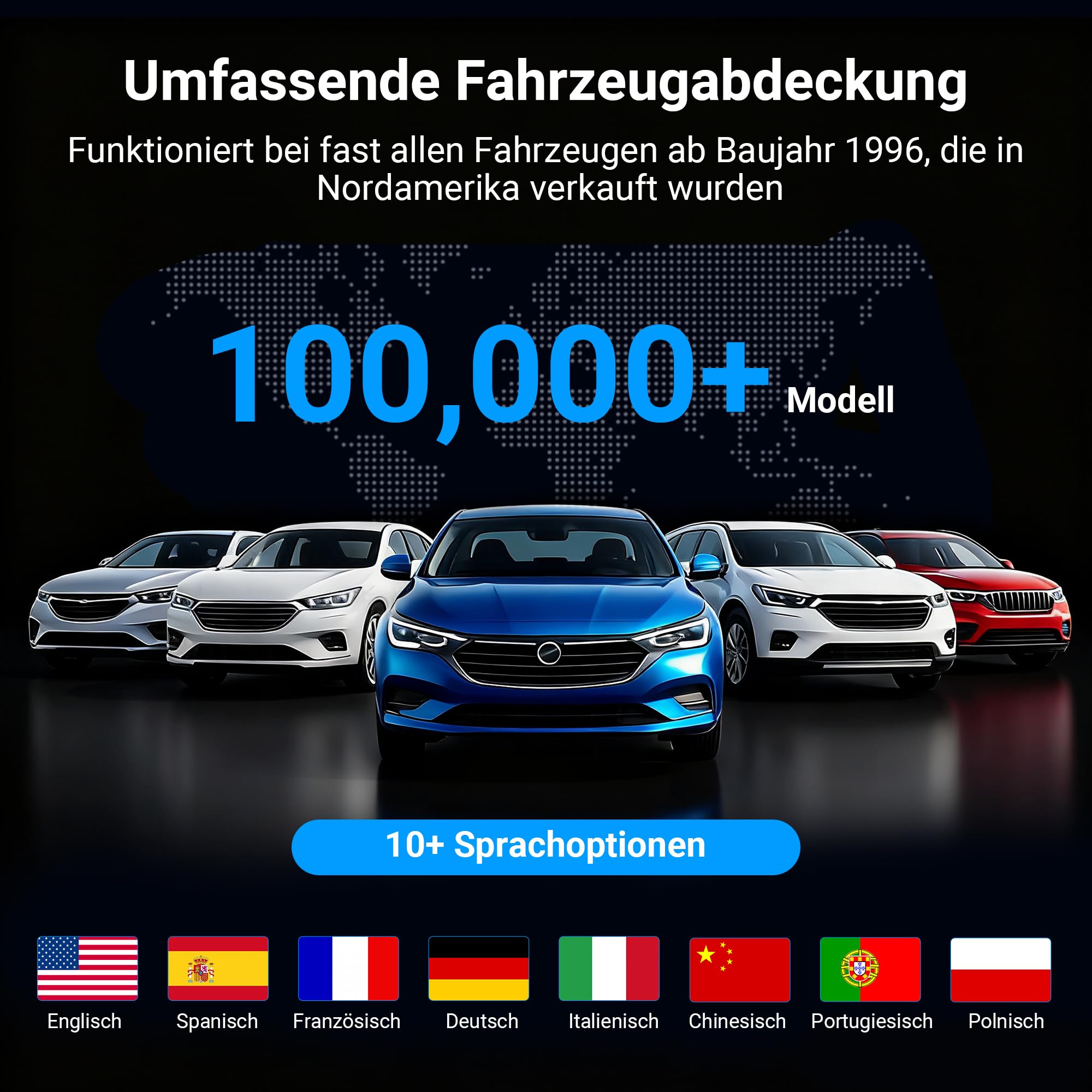 GOOLOO DEEPSCAN DS100 OBD2 Diagnosegerät Bluetooth Vollsystem-Diagnosegerät mit Auto-Codeleser, 6+ Hot Reset(Öl/Throttle/EPB/TPMS/BMS/DPF), Reparatur-Guide, Motor-Check, für iOS/Android