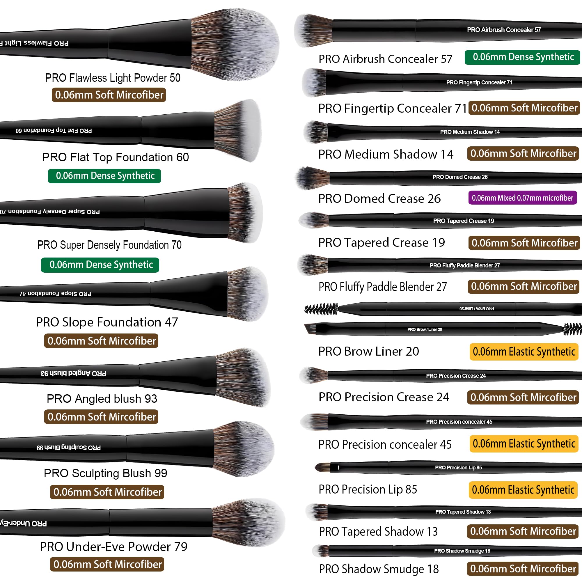 Bueart Design Juego de brochas de maquillaje profesional, 19 piezas, cerdas sintéticas veganas, la herramienta perfecta para aplicar rubor, contorno y polvo