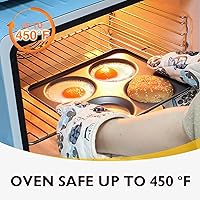 Vista 7 de HONGBAKE Juego de 2 Moldes Grandes para Parte Superior de Magdalenas, Molde Antiadherente de 4 Cavidades para Panecillos de Hamburguesa, Molde Jumbo