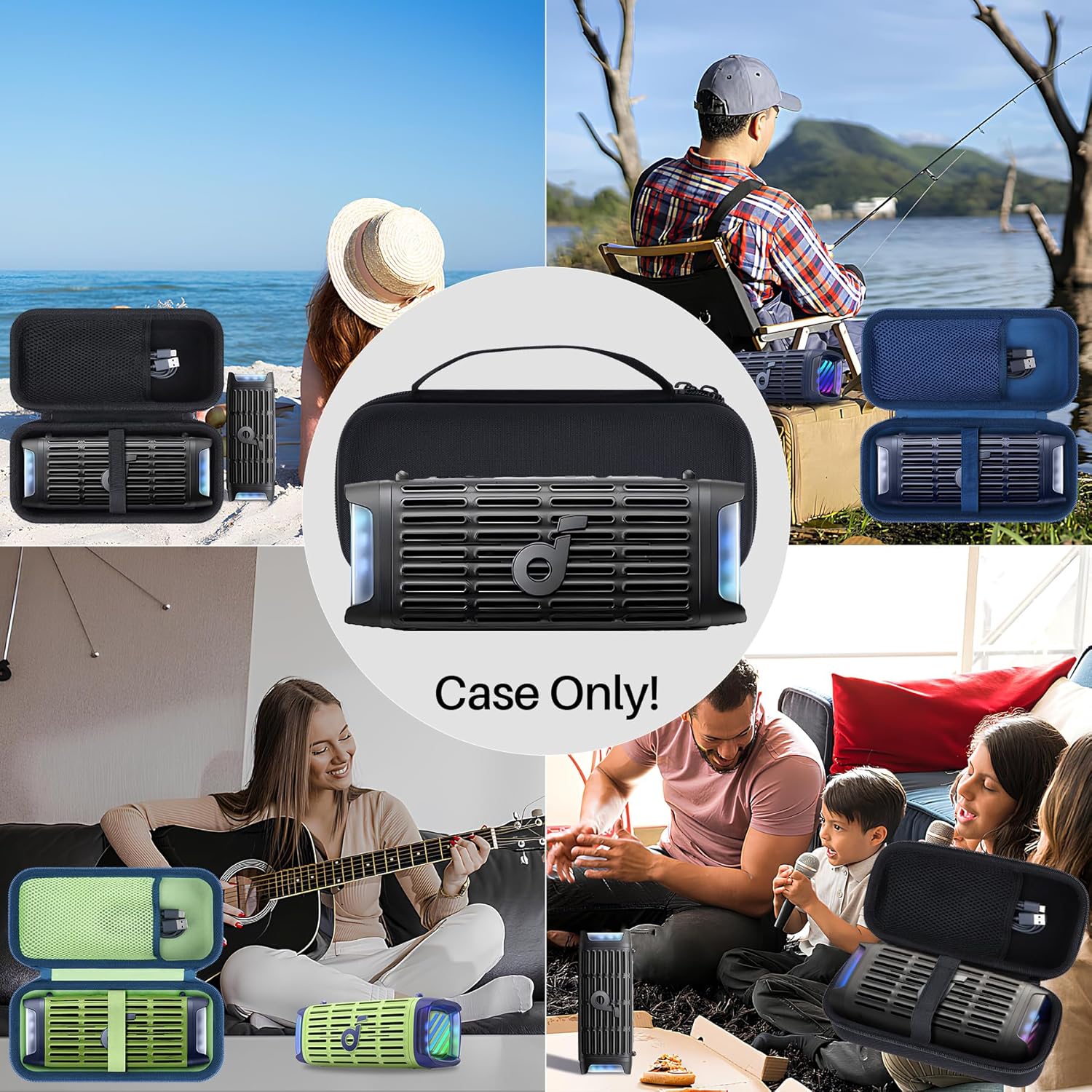 Storage Case Compatible with Anker Soundcore Boom 3i Outdoor Speaker (Black Case) - Image 9