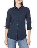 Women's Long Sleeve Button Down Stretch Oxford Shirt (Available in Plus Size)