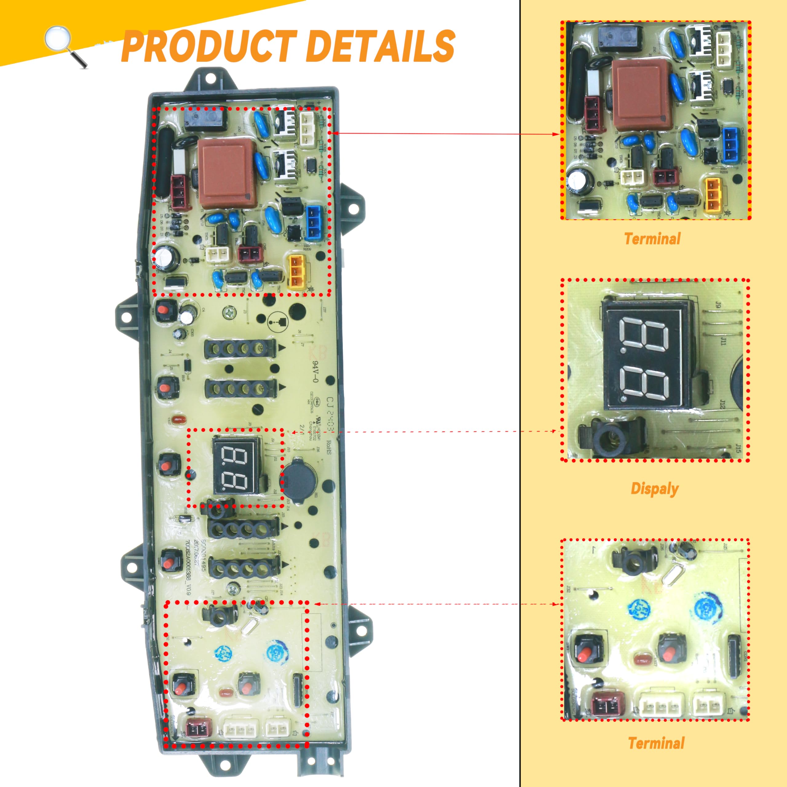 W11176140 W11189137 - Placa de control de arandela compatible con Whirlpool Kenmore arandela sustituye a PS12348800 AP6286840 EAP12348800 4813718