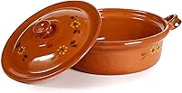 Vista 2 de Ancient Cookware, Maceta plana de arcilla mexicana Cazuela, pequeña, 3 cuartos de galón