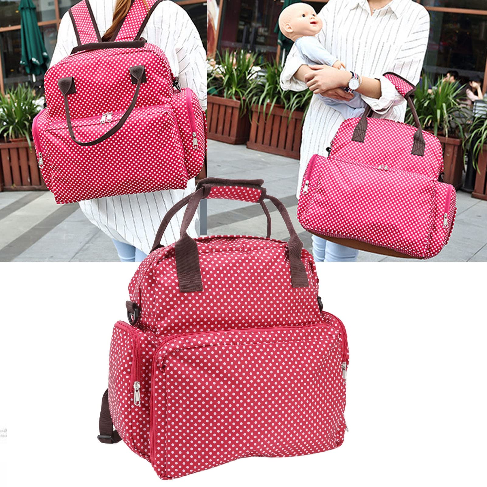 Bolsa Plegable para Cuna Gran Capacidad Dise ñ o con m ú ltiples compartime (Roja)