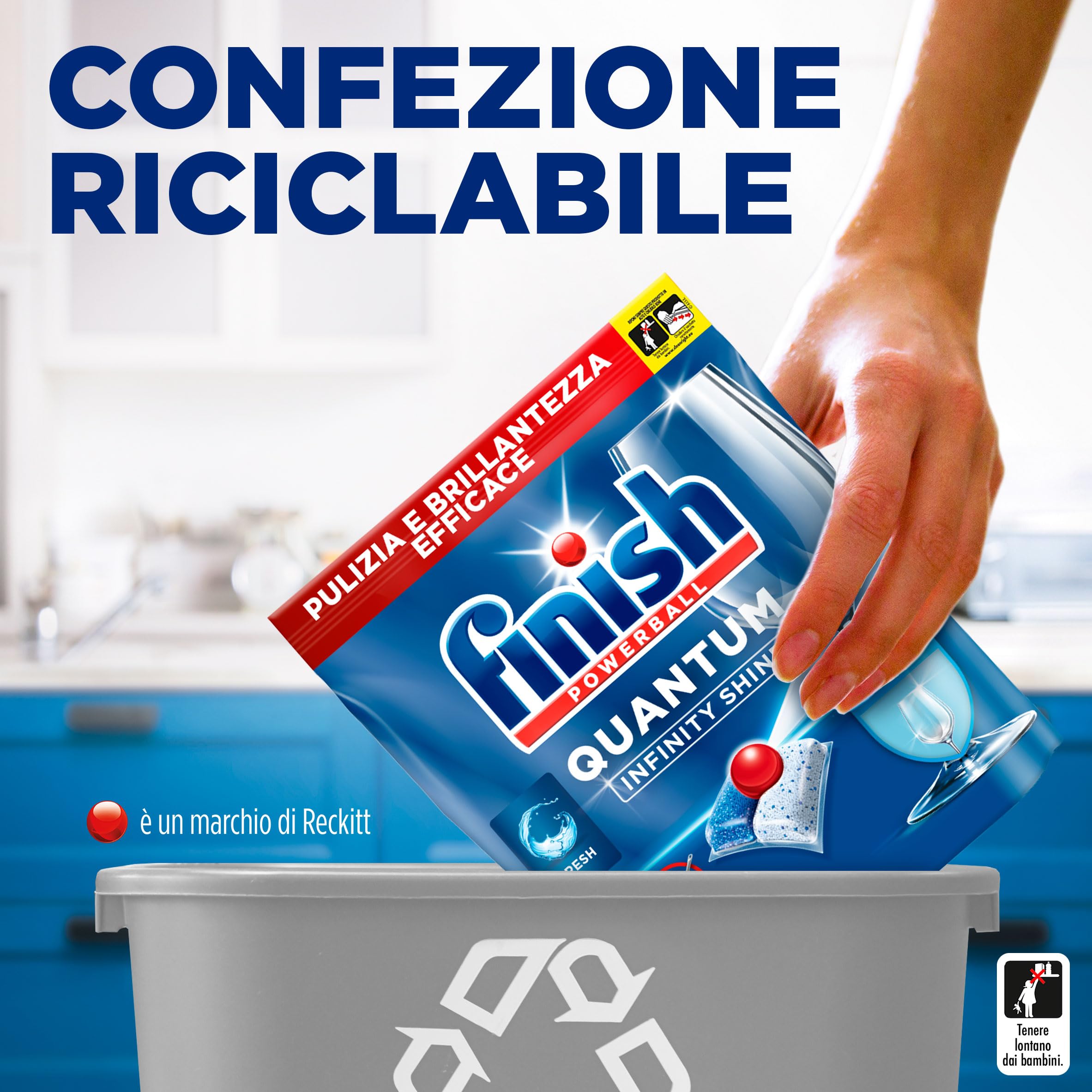 Finish Quantum Infinity Shine Pastiglie Lavastoviglie, 83 Capsule Lavastoviglie, Pastiglie per Lavastoviglie per una Pulizia Profonda e Stoviglie Brillanti