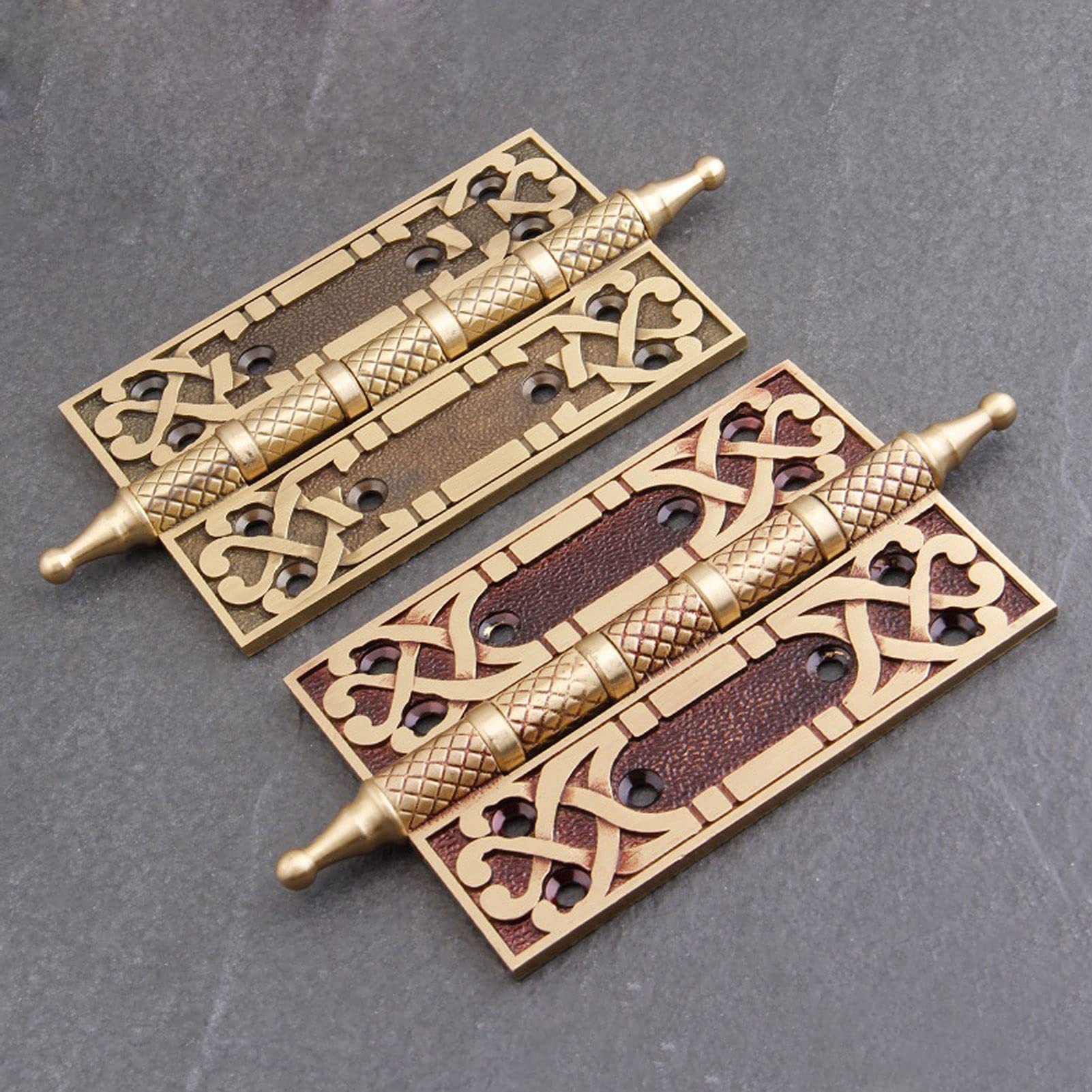 zawiasy， Płasko otwarte ciche zawiasy miedziane w stylu retro, grube(Rose Gold)