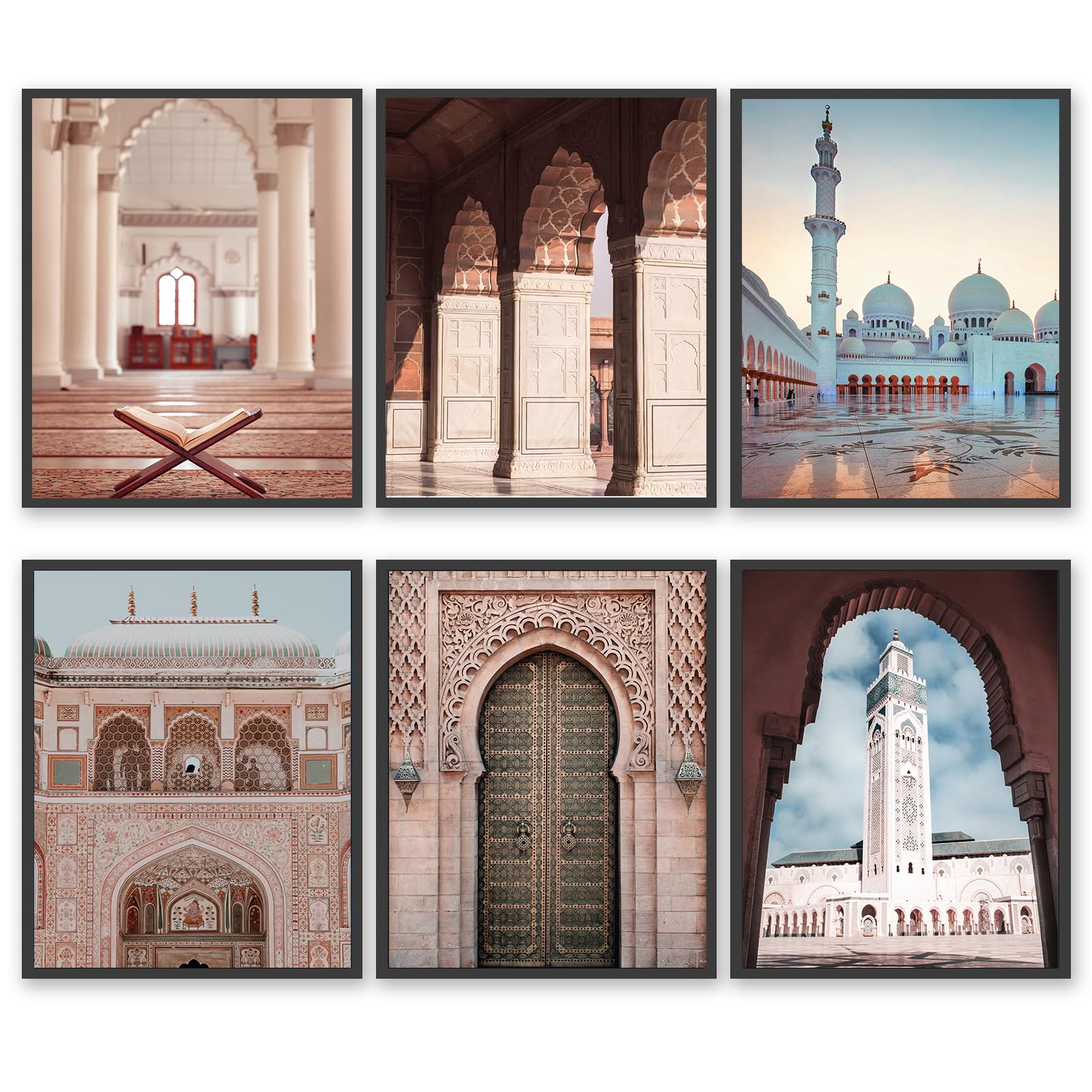 HoozGee Islamic Building Photography Art Prints Canvas Wall Decor Muslim Religious Landscape Poster for Room (8"x10" Unframed)