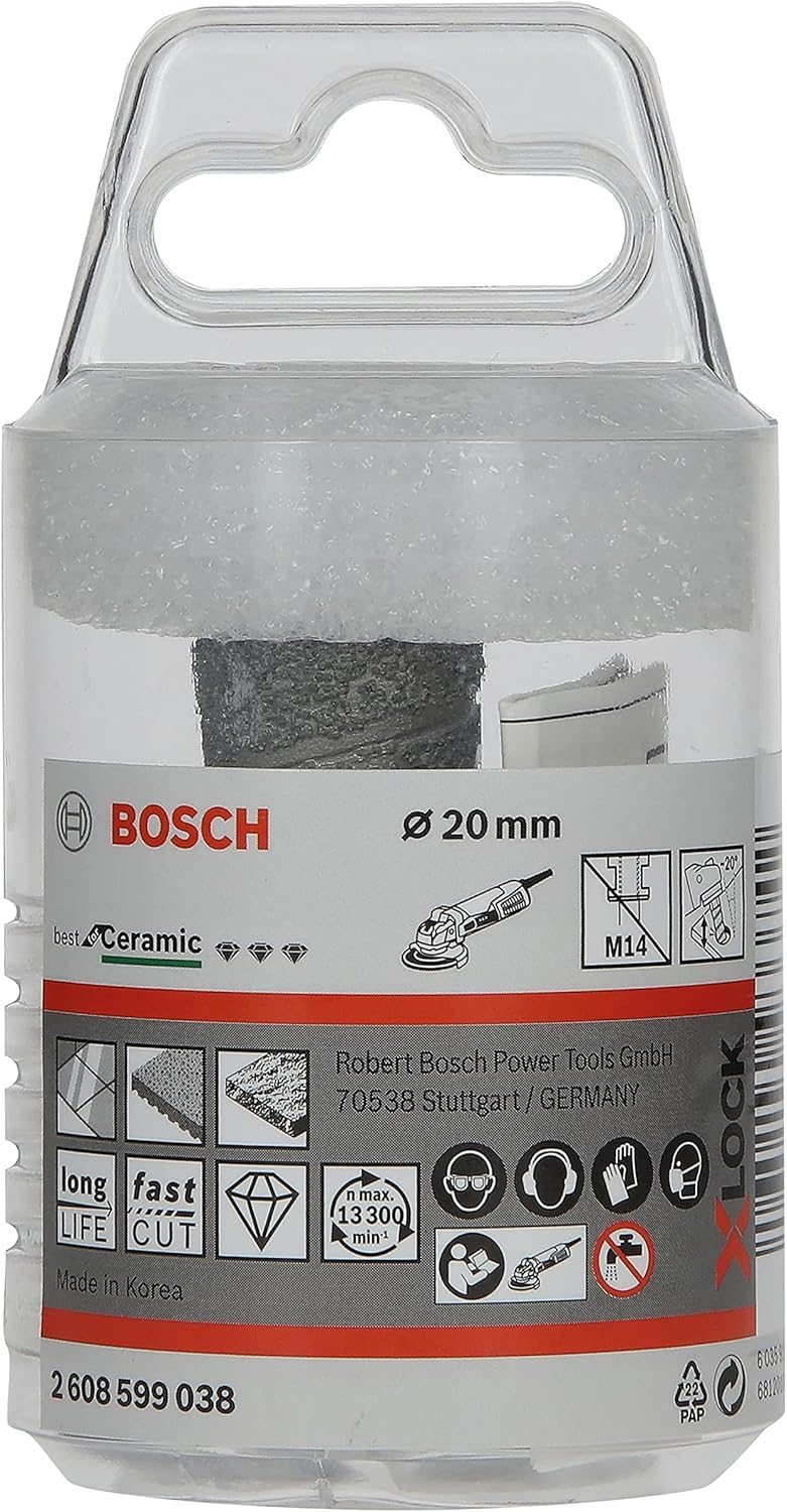 Bosch Professional 2608599038 Diamond Dry Drill Bit Best for Ceramic X-Lock, Dry Speed, Diameter 20 mm, Working Length 35 mm
