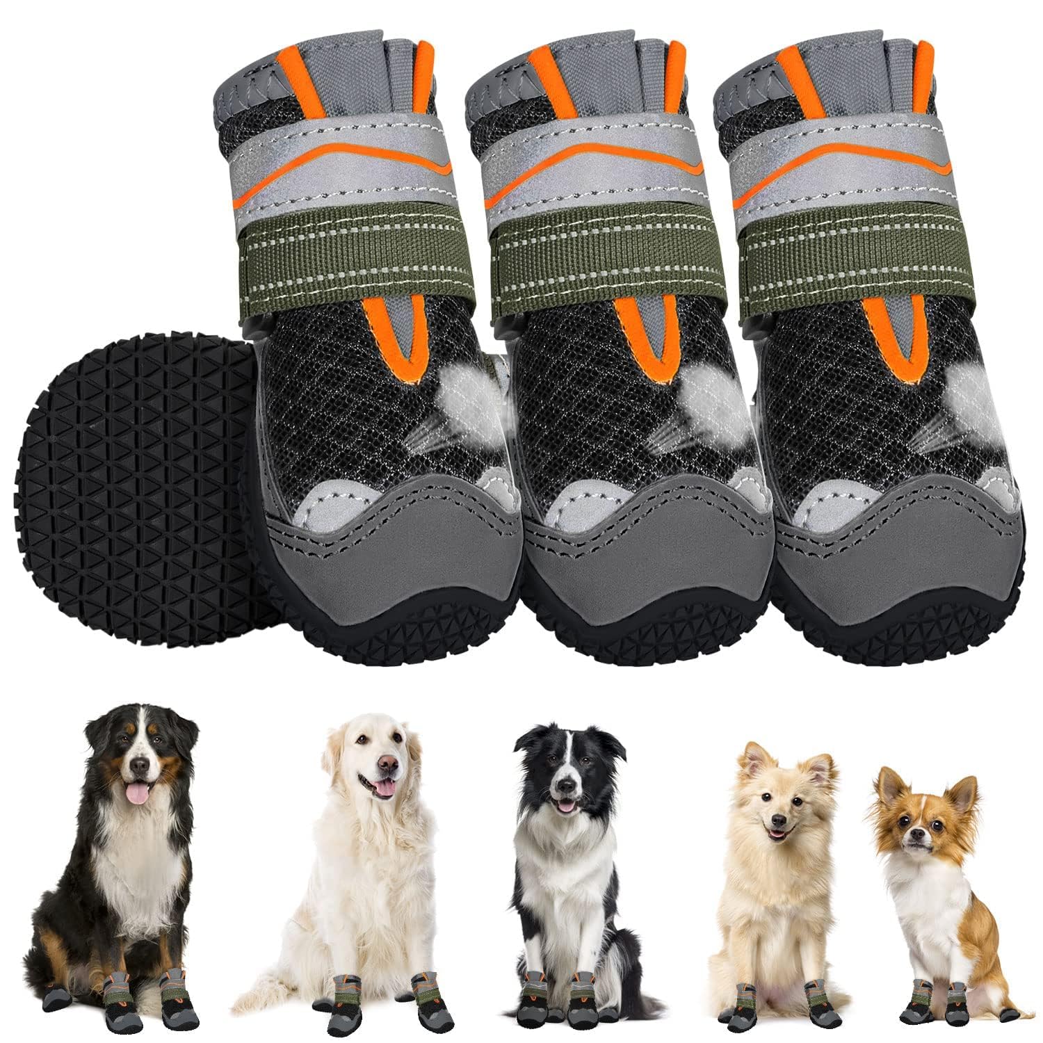 Eyein Dog Boots Paw Protector, Breathable Dog Boots for Injured Paws, 4pcs — image 1