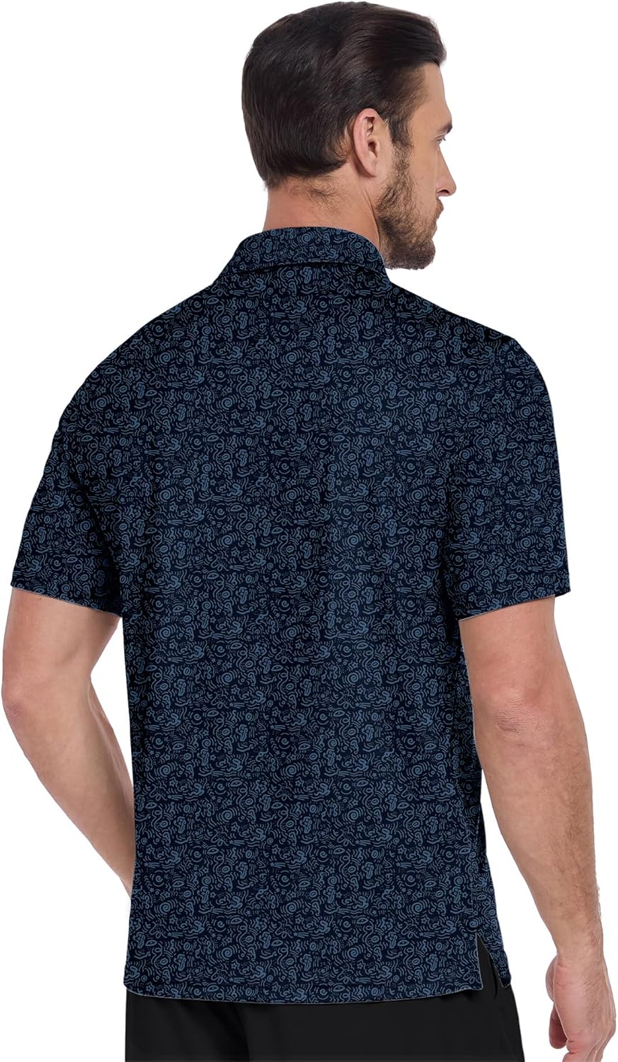 ZITY Men's Golf Shirts Short Sleeve Moisture Wicking Performance Print Patterns Casual Collared Golf Polo Shirt for Men - Image 2