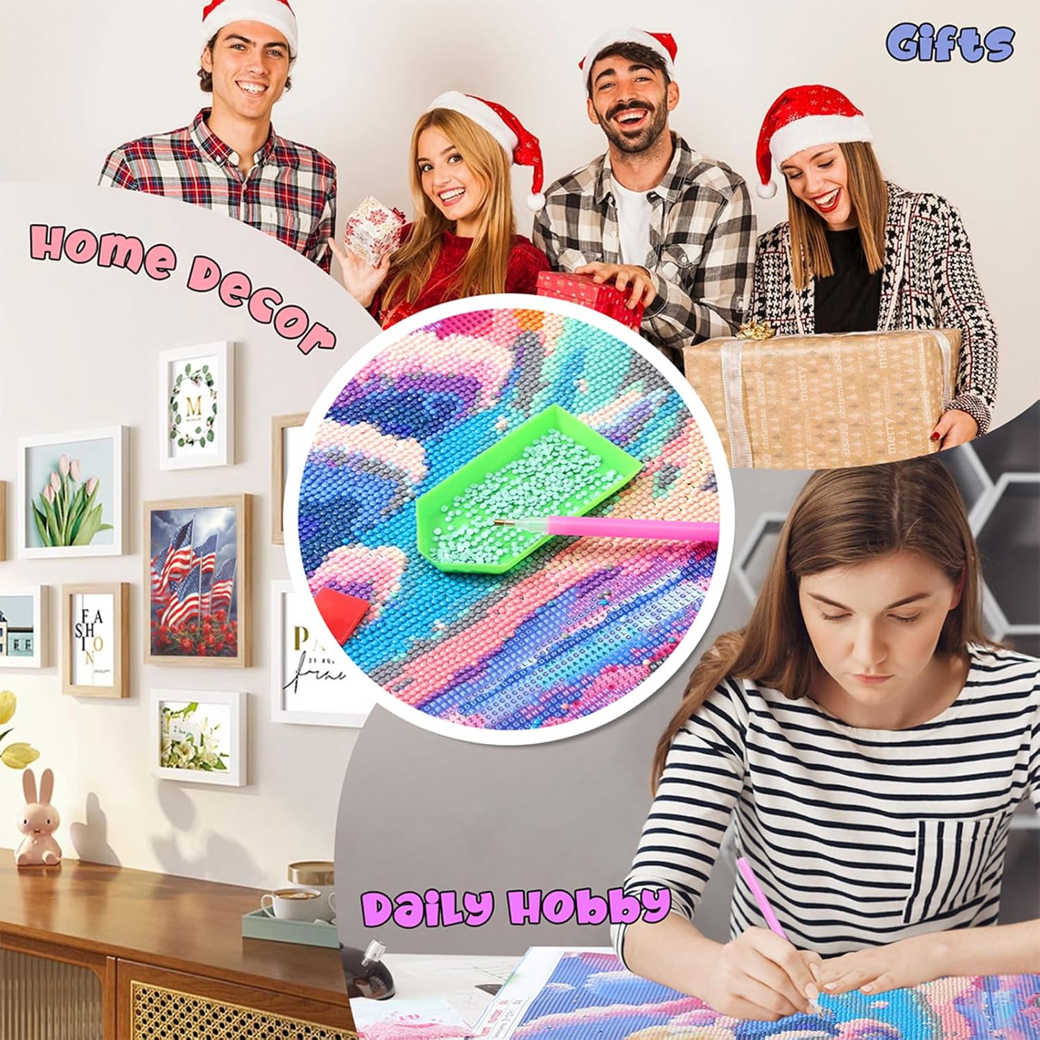 DIY 5D Diamond Painting Kits for Adults The American Flags in The Wind, American Flag Diamond Painting Diamond Art Kits, Gem Art Kits for Gift Home Wall Decor 12x16 inch