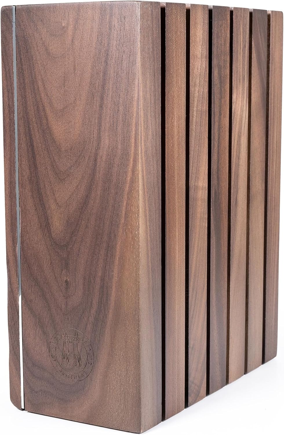 Schmidt Brothers - Skyline Magnetic Knife Block, Walnut Hardwood and Slotted Storage, Universal Cutlery Storage For Up To 6 Knives