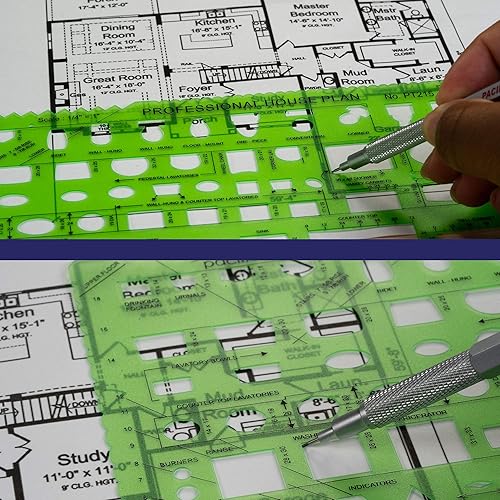 Miniatura 5 de Pacific Arc Guía profesional de plantillas de plan de casa, con puertas, electrodomésticos, accesorios de fontanería