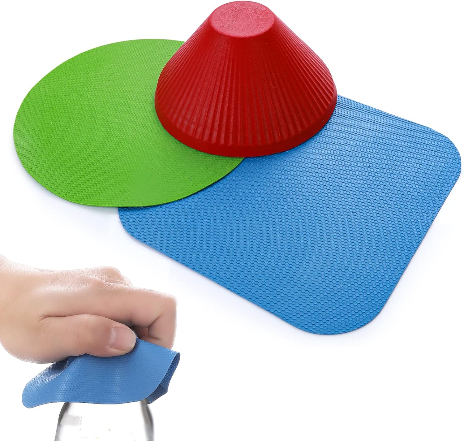 Lusofie 3 pcs Rubber Jar Opener Grippers Silicone Jar