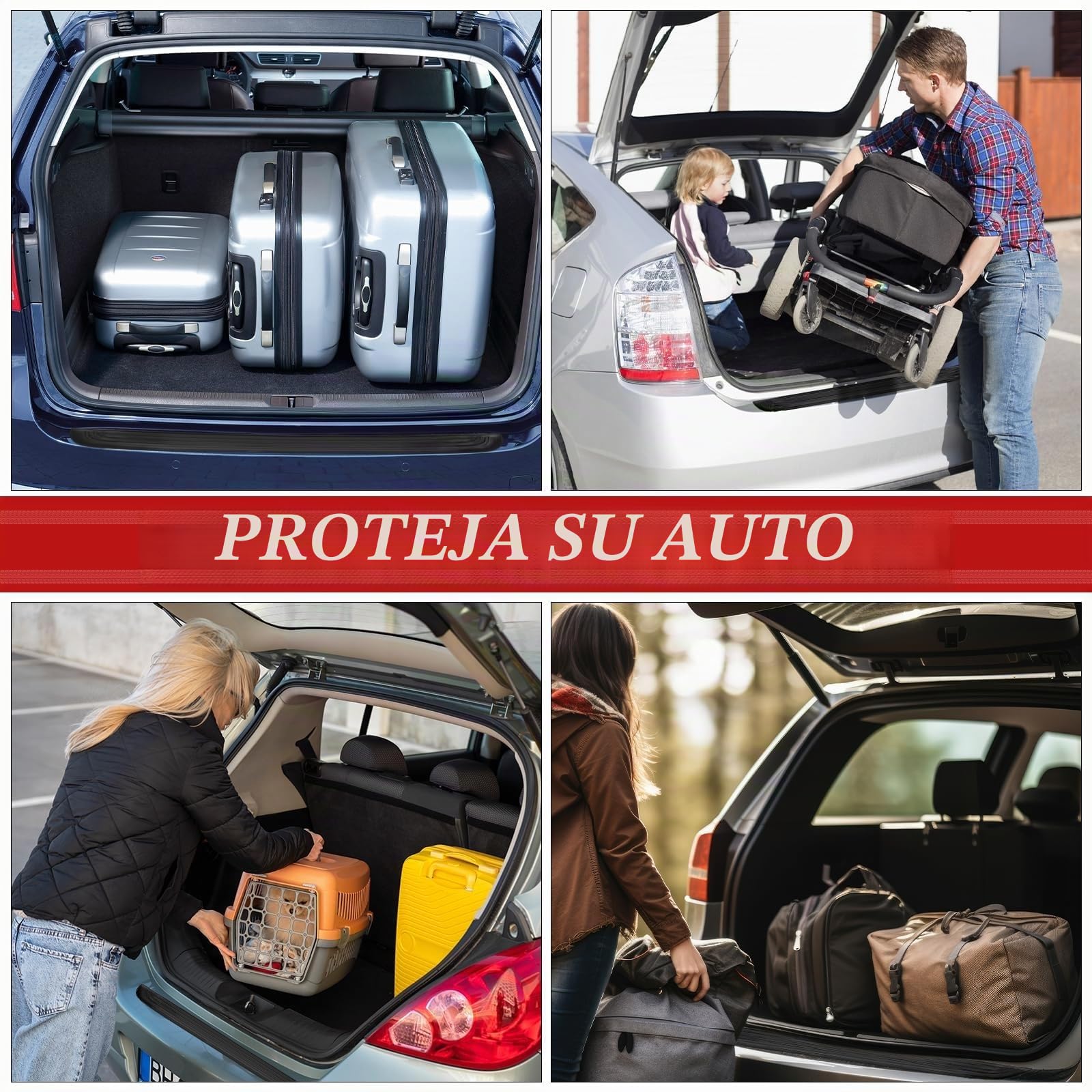 Protector de parachoques trasero para Toyota Corolla Touring Sports XII (E210) 2022 2023 2024 2025, Protector de Parachoques de Goma Tira De Ajuste De Puerta Trasera(Bla-ck,104cmx9cm)