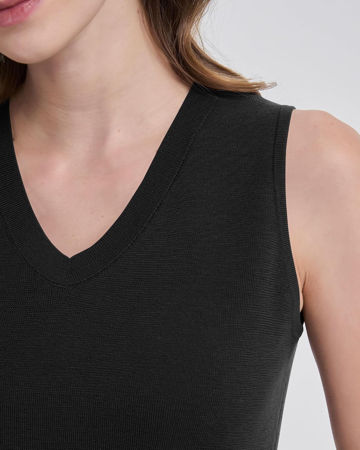 Womens 100% Merino Wool Sweater Tank Tops Sleeveless Lightweight V Neck Soft Knit Vest Business Casual Summer Clothes