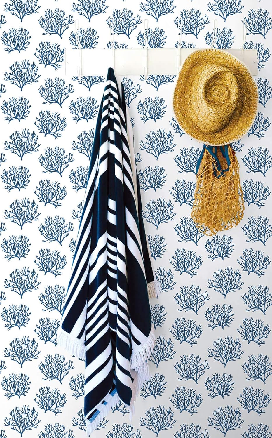 NextWall Coastal Coral Reef Peel and Stick Wallpaper (Marine Blue)