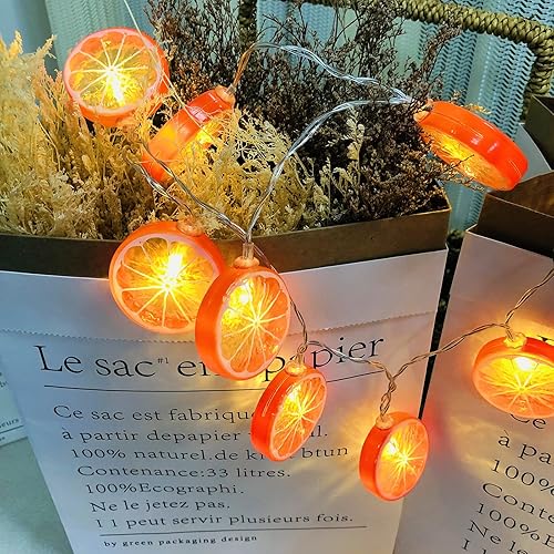 Miniatura 10 de Guirnalda de luces decorativas de limón naranja, funciona con pilas, luces colgantes de Navidad cálidas para cocina, fiesta, boda, festival,