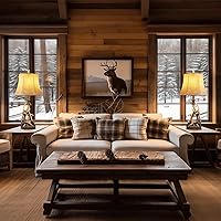 Vista 7 de Lámparas de mesa rústicas de 27.25 pulgadas para sala de estar con puertos de carga USB A + C, lámparas de cabecera de cabina occidental