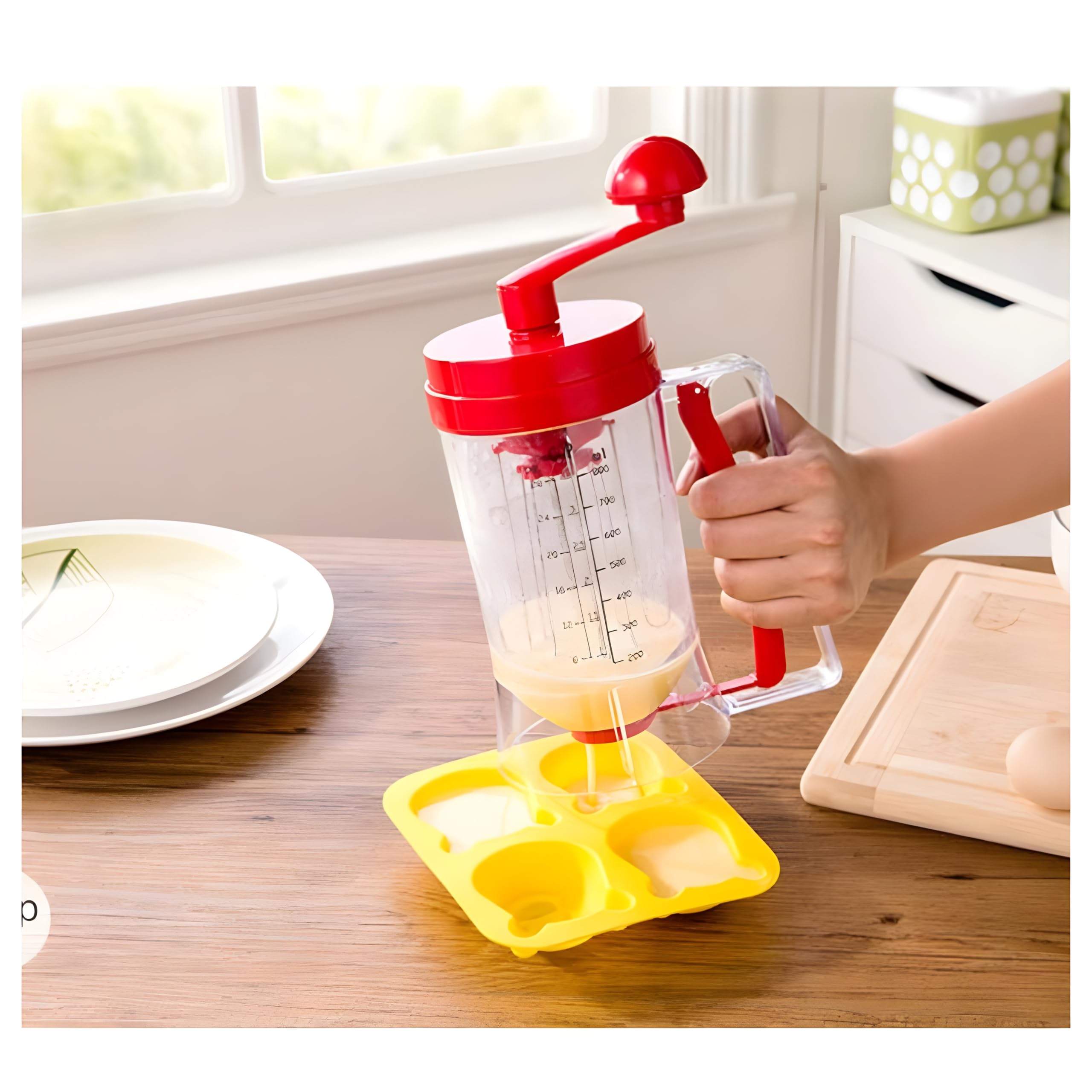 Handy Gourmet Manual Pancake Machine Red/Clear