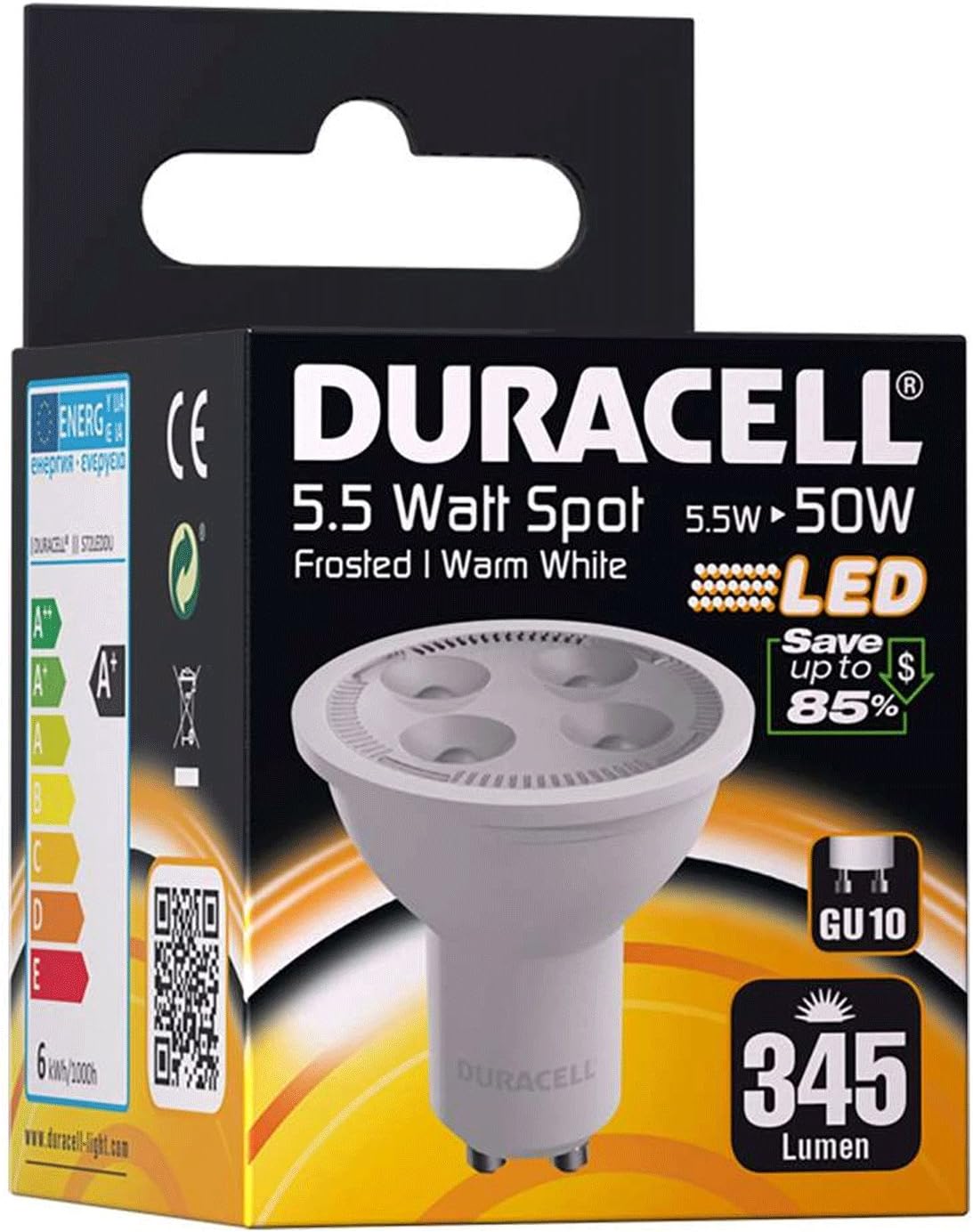 Duracell LED Light Bulb, GU10, 5.3 W