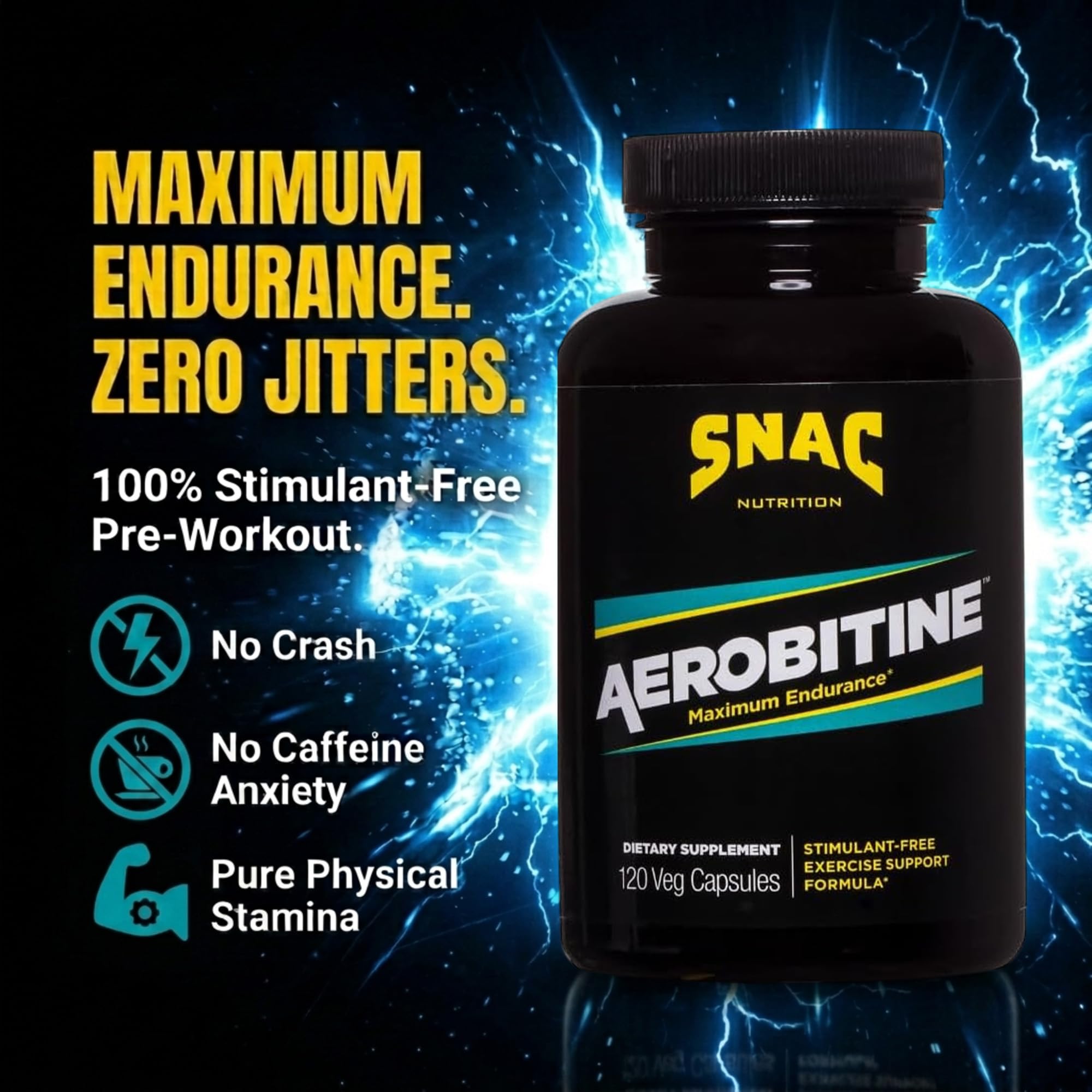 SNAC Aerobitine - Pre-Workout Supplement for Max Endurance, 120 Veggie Caps — Amazon image 2