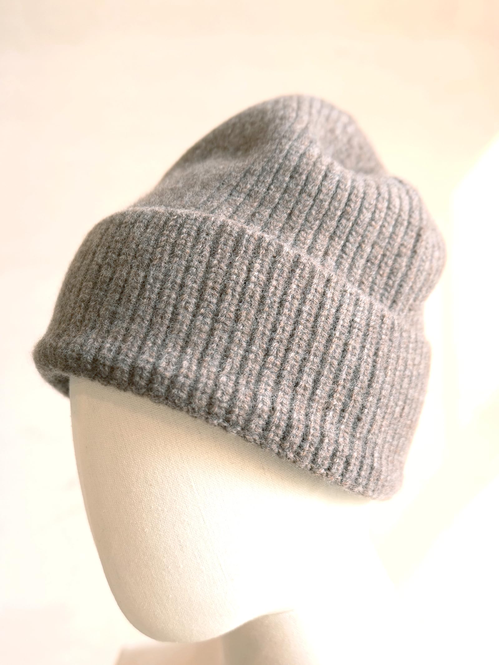 Gorro de punto acanalado 100% lana merino, cálido gorro de invierno, unisex para hombres y mujeres