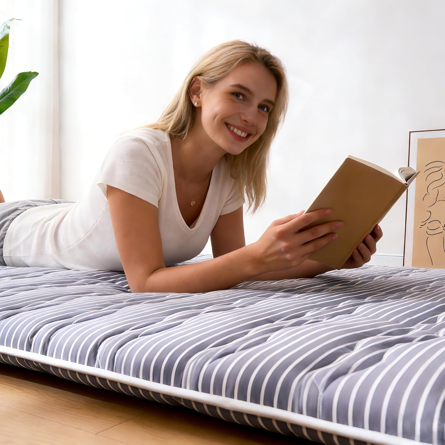 Premium Foam Japanese Floor Mattress Futon Mattress,100% High Density Comfortable Foam,Thicken Tatami Mat Sleeping Pad,Portable Kids Adults Sleeping Mats for Guest Room, Dormitory