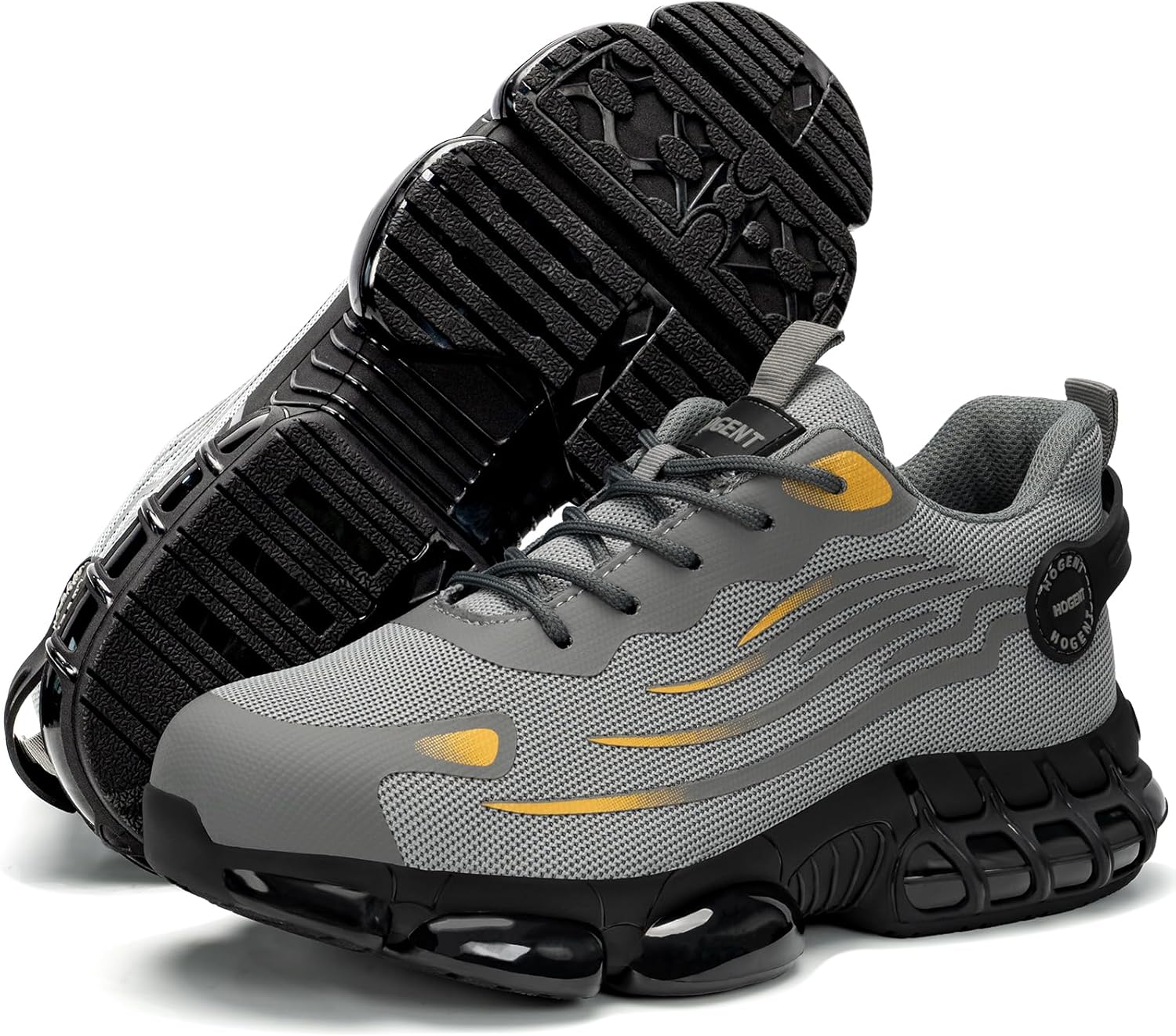 Steel Toe Shoes for Men Women Composite Toe Work Sneakers Indestructible Safety Tennis Shoes Lightweight Breathable Construction Sneakers Puncture Proof Air Cushion Ergonomic Design