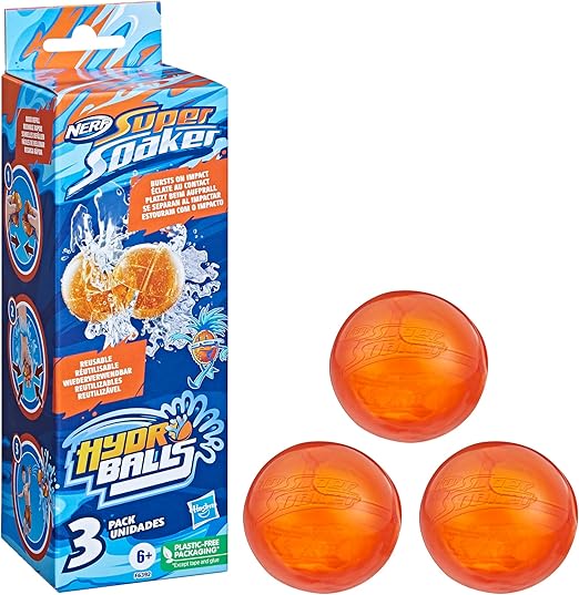Nerf Super Soaker Hydro Balls 3Pack, Reusable Water