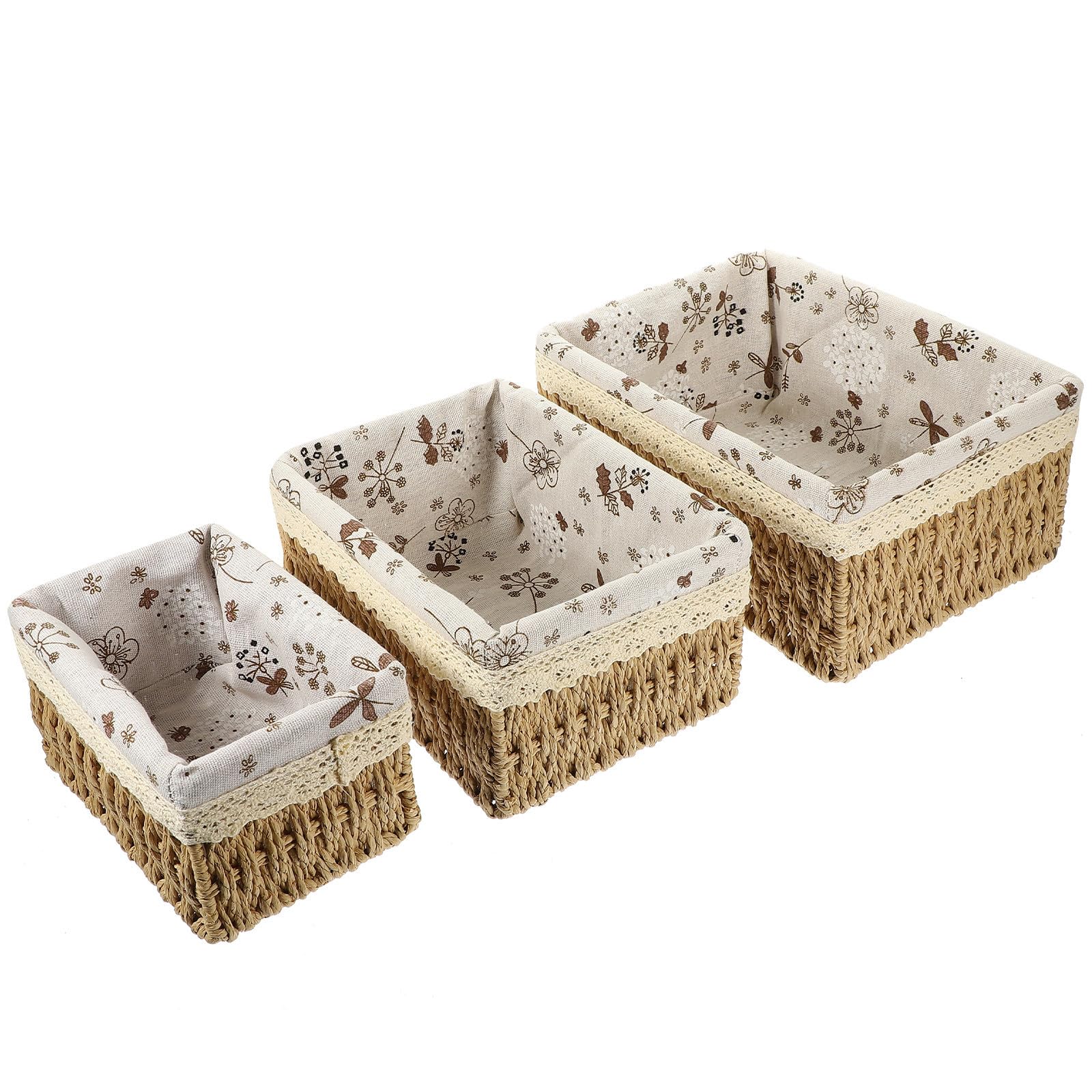 Panier de rangement tressé Hohopeti style campagne pour salon et bureau