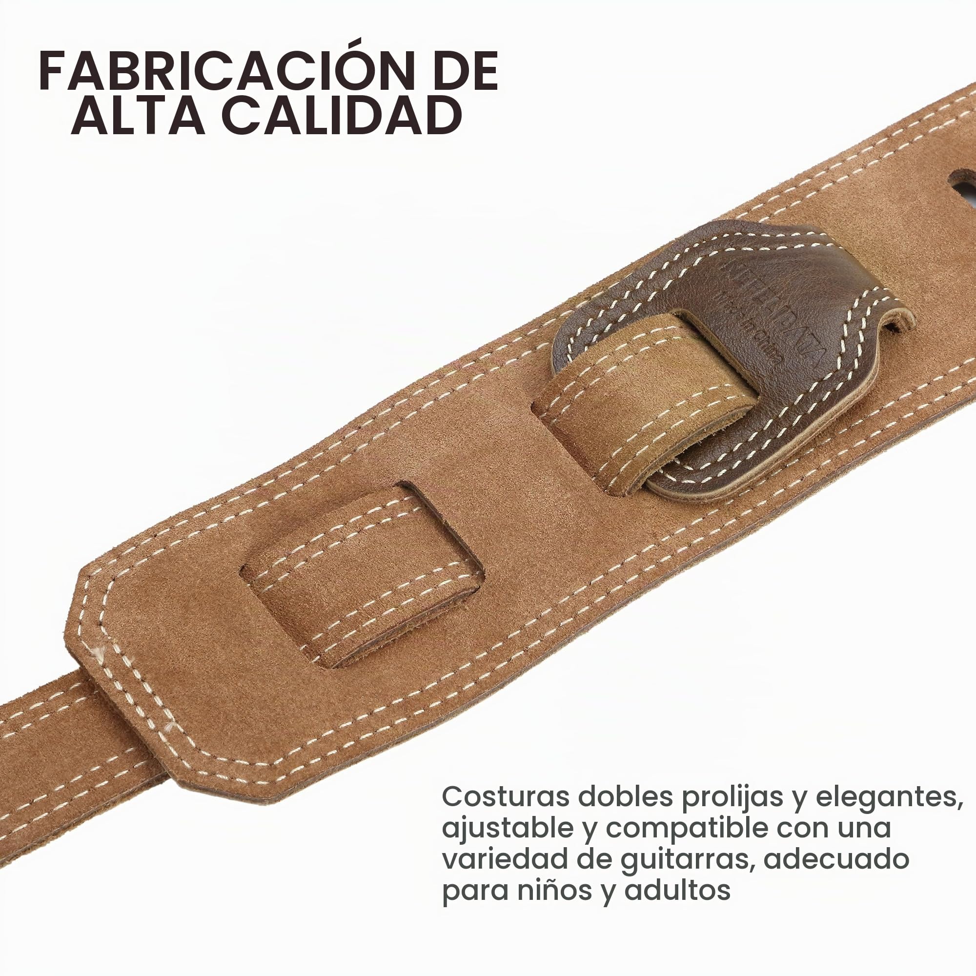 Nefelibata Correa de Guitarra de cuero 2,5" con acolchado de espuma, para guitarras acústicas, bajos y eléctricas