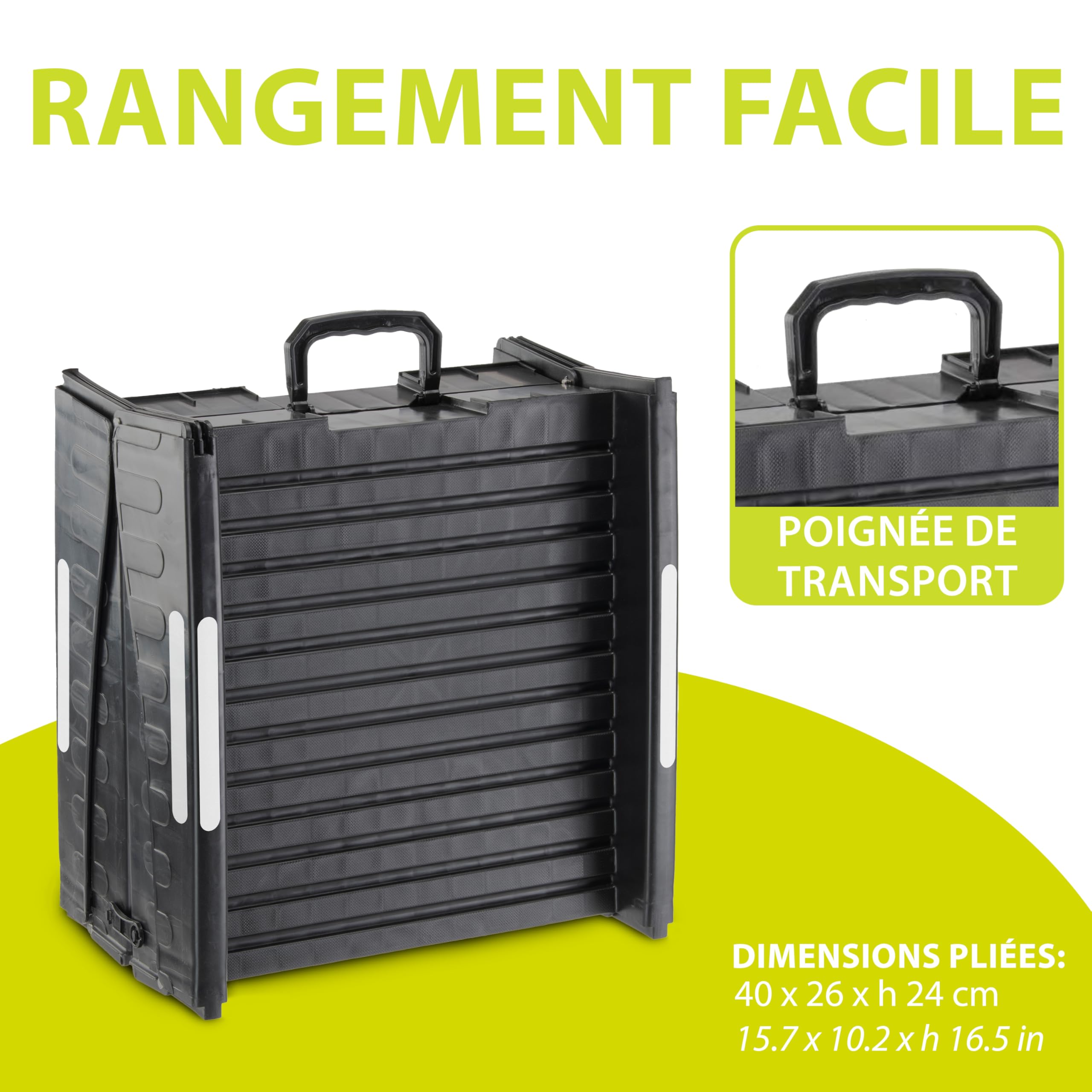 Ferplast Rampe pour Chien Voiture, Pliable, Antidérapante, Poignée, Réfléchissante, jusqu'à 50 kg, L 152 x P 40 cm