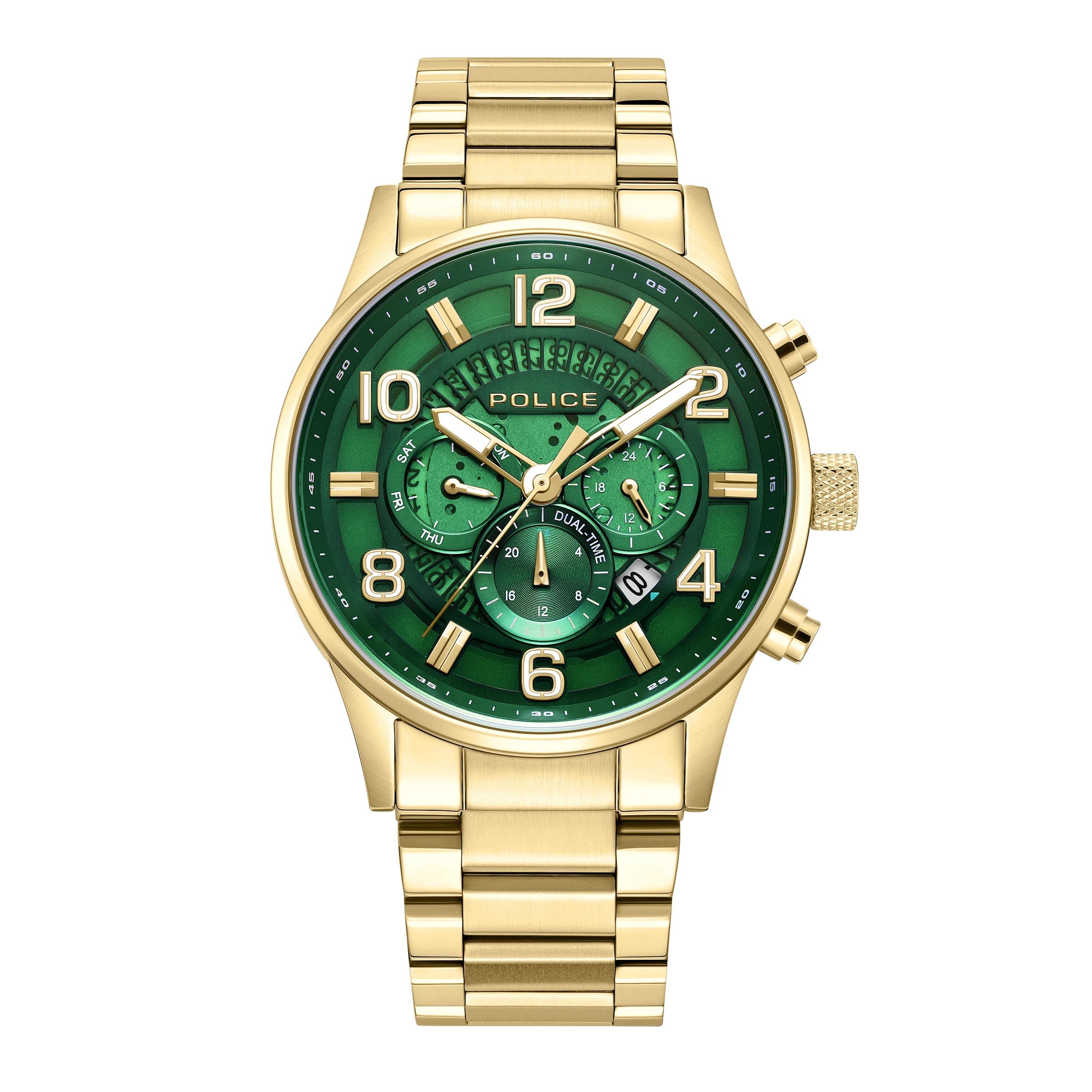 POLICE Mens 45 mm Urban Rebel Green Dial Stainless Steel Analog Watch (B0B6J96M2L) Amazon Price History, Amazon Price Tracker